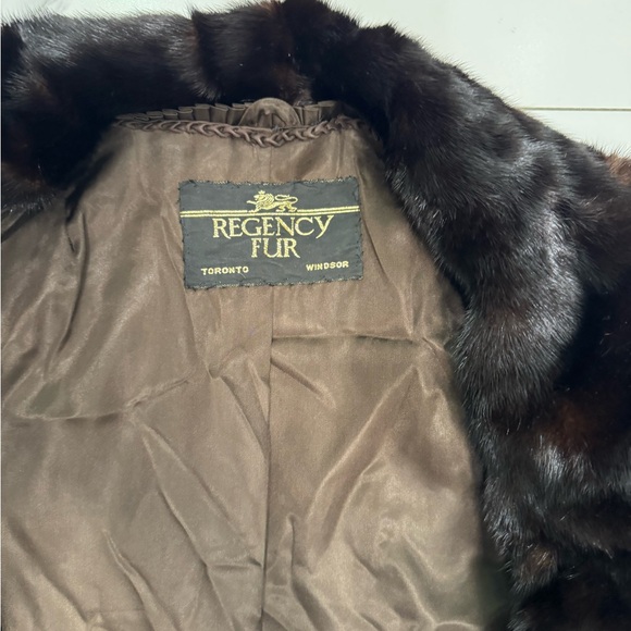 Vintage Women's Long Full CANADA Mink Fur Coat Dark Brown Hollywood Regency - Picture 4 of 10